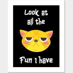 Sarcastic Cat Has Fun Fun Kitten Grumpy Posters and Art